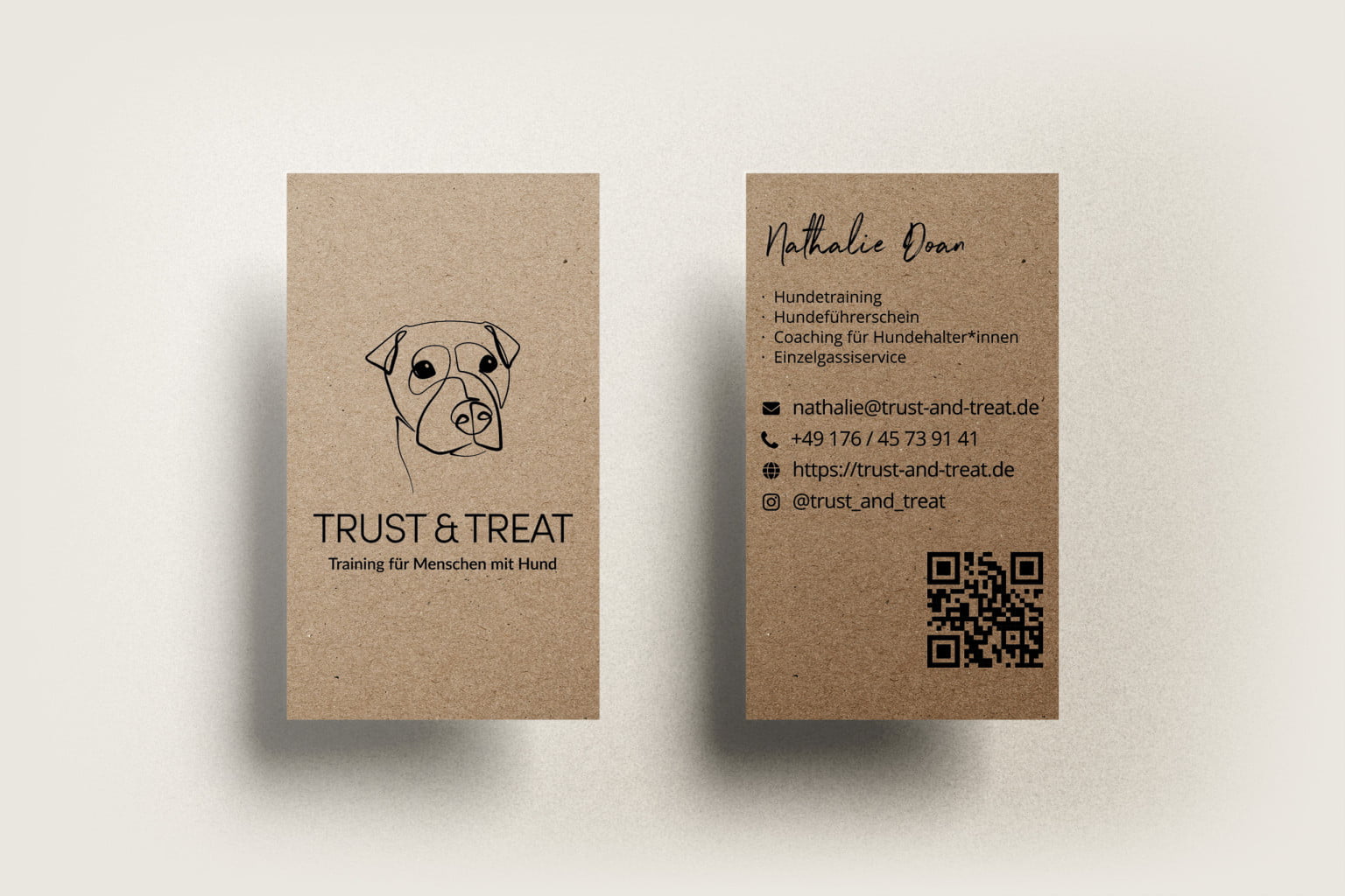 SVÆN.IO Website Logo-Erstellung Visitenkarte Grafikdesign aus Wolfsburg für Hundeschule Trust & Treat 3